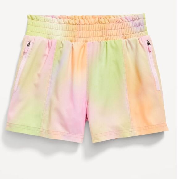 NWT New OLD NAVY Stretch Tech Athletic Shorts Rainbow Tie Dye Girls XXL 18 Plus - Picture 1 of 6